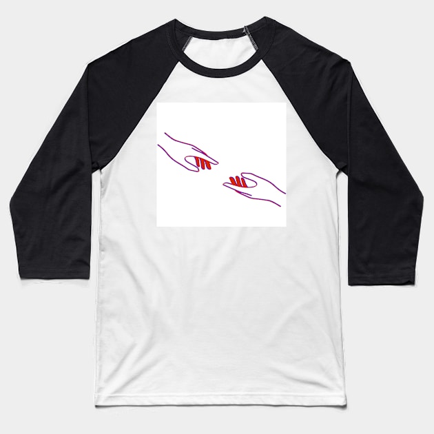 Reaching out! ( blue and red) Baseball T-Shirt by stupidpotato1